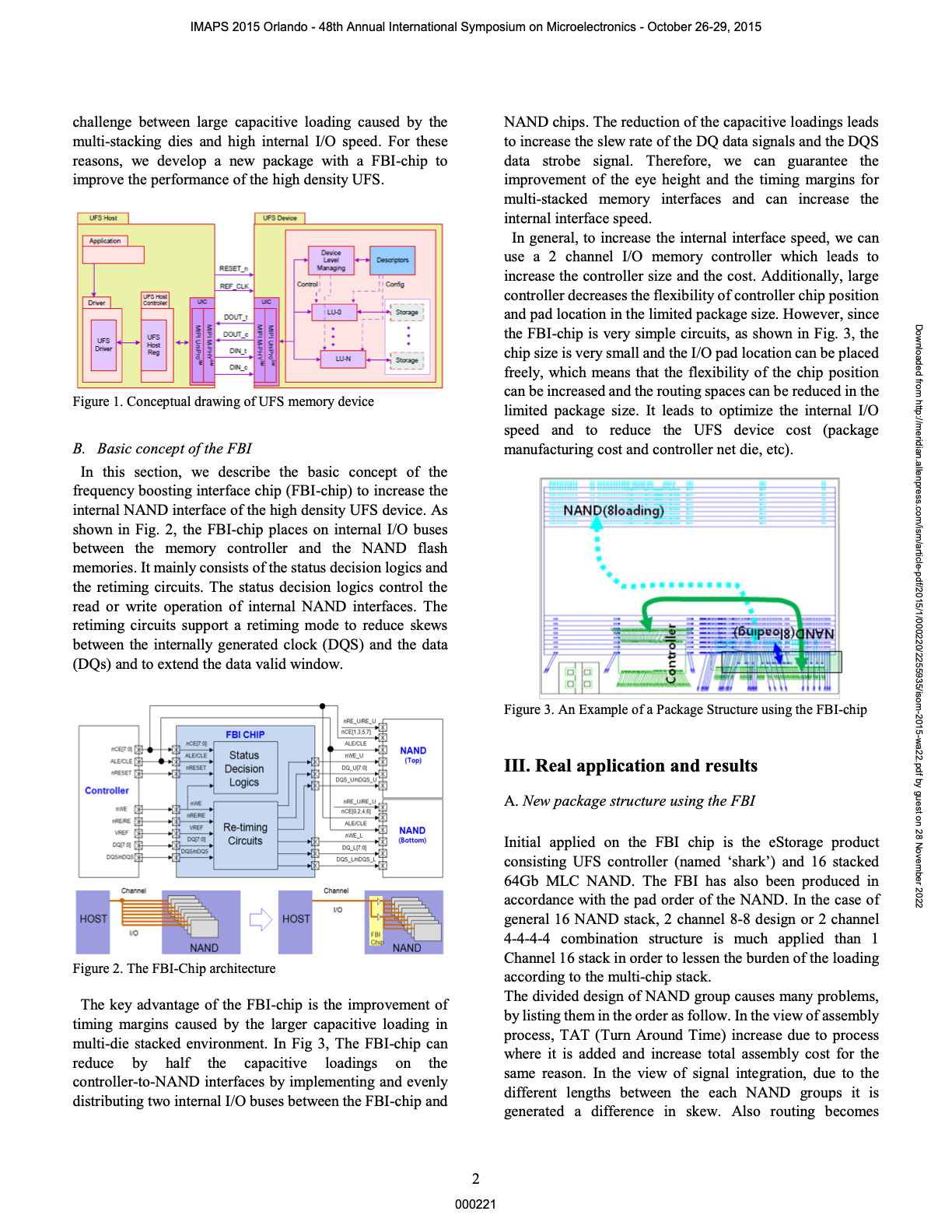 FBI-chip and NAND architecture figure from IMAPS paper